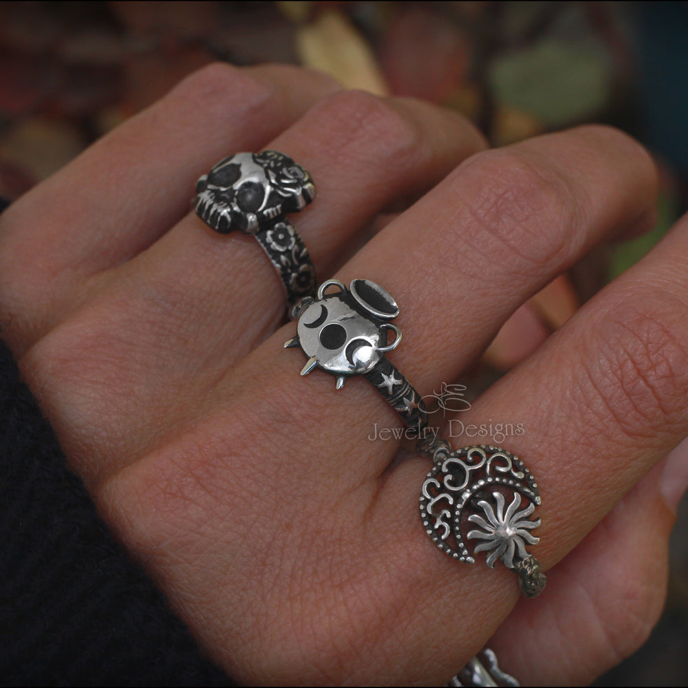 Sterling Witch's Cauldron Ring - LE Jewelry Designs