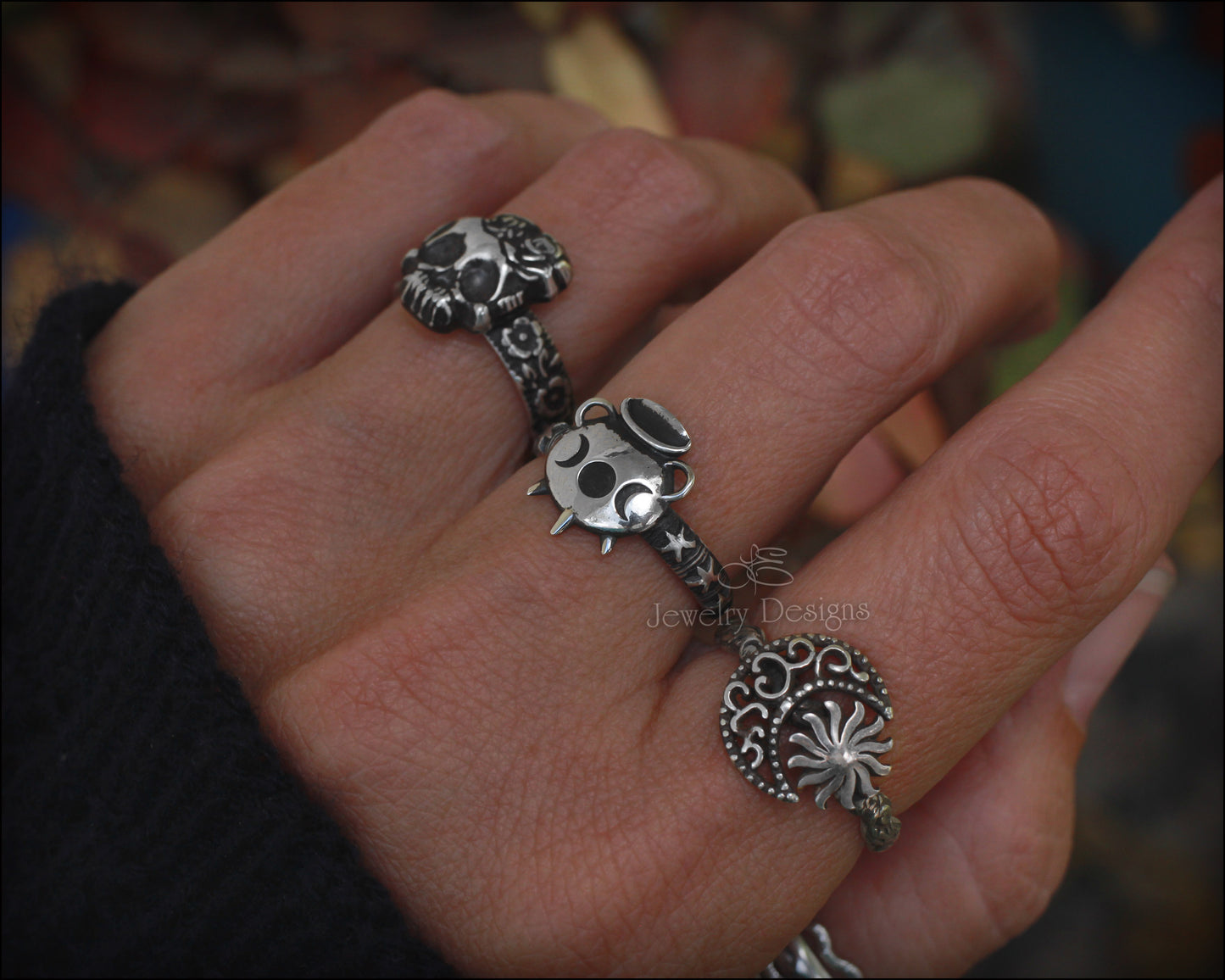 Sterling Witch's Cauldron Ring