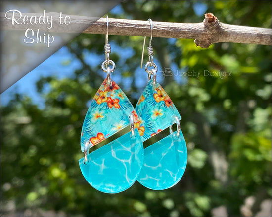 Tropical Waters Acrylic Earrings - LE Jewelry Designs