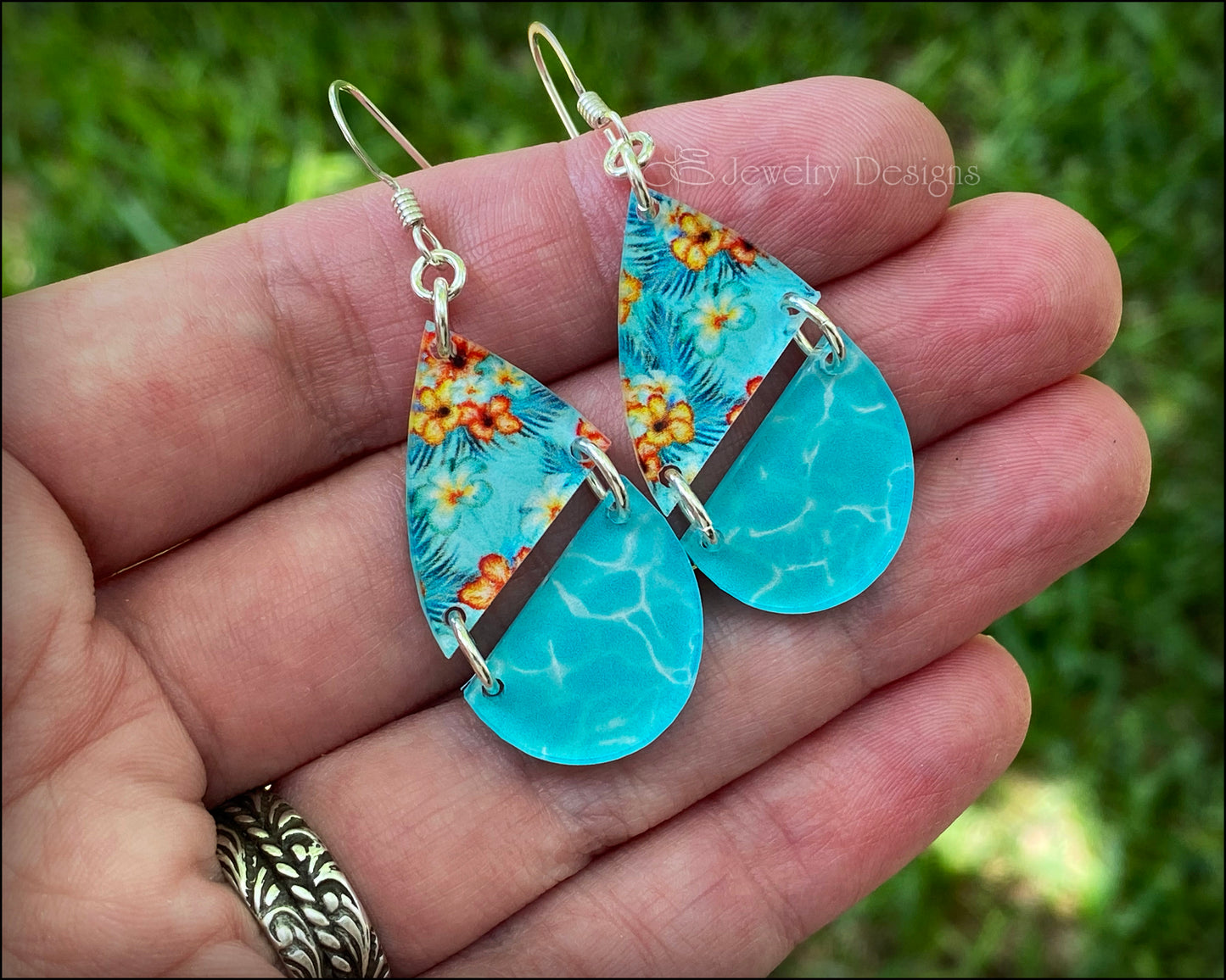 Tropical Waters Acrylic Earrings - LE Jewelry Designs