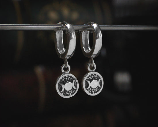 Sterling Triple Moon Huggie Earrings - LE Jewelry Designs