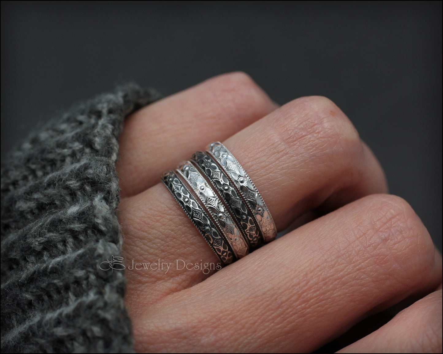 Vintage Style Sterling Floral Ring - LE Jewelry Designs