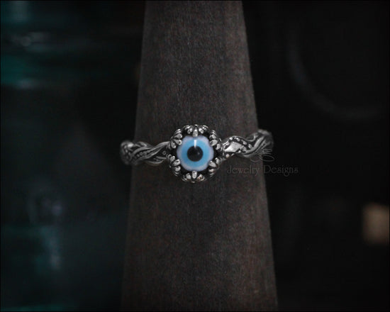 Sterling Blue Evil Eye Ring