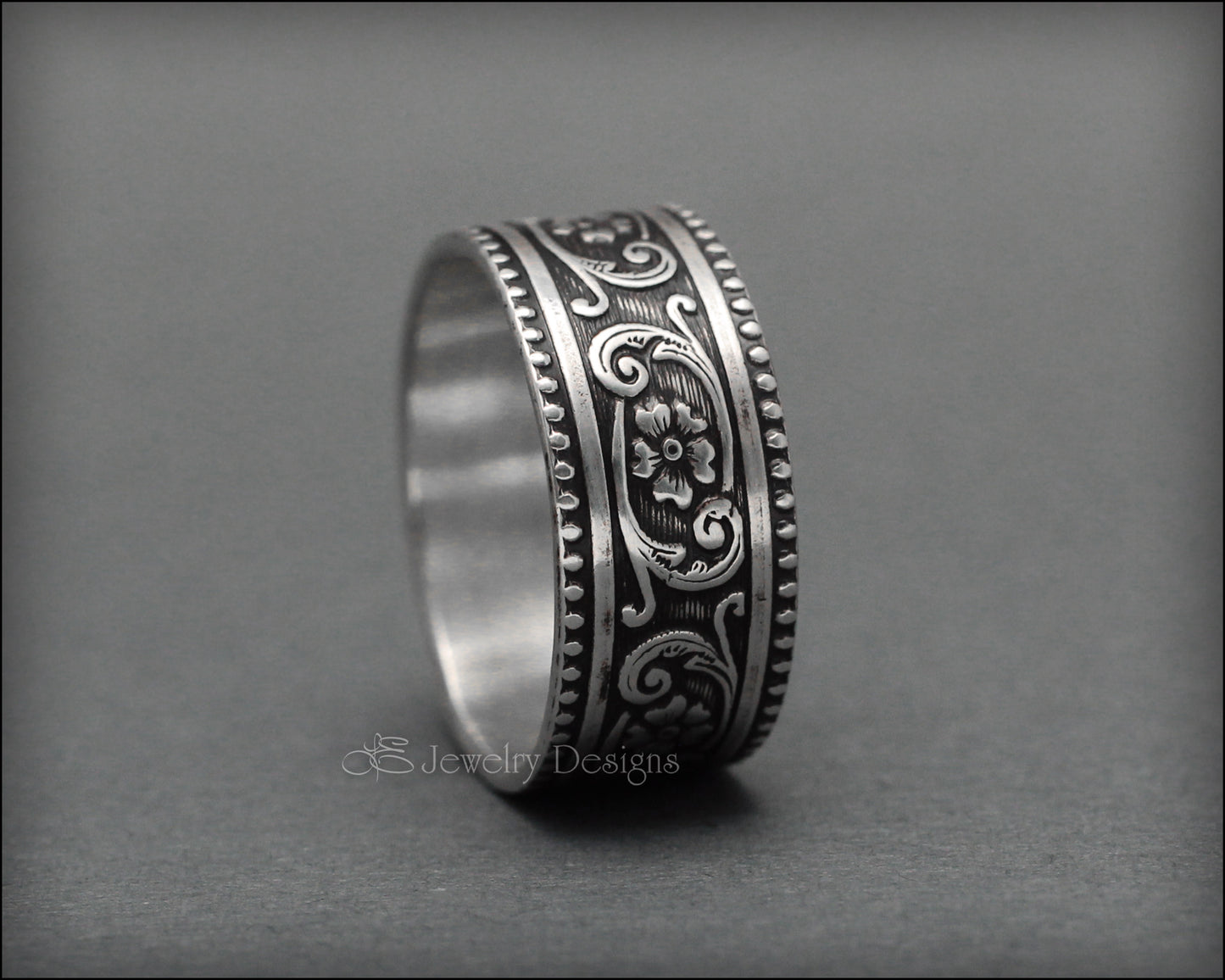 Load image into Gallery viewer, Sterling Floral Wide Band - LE Jewelry Designs
