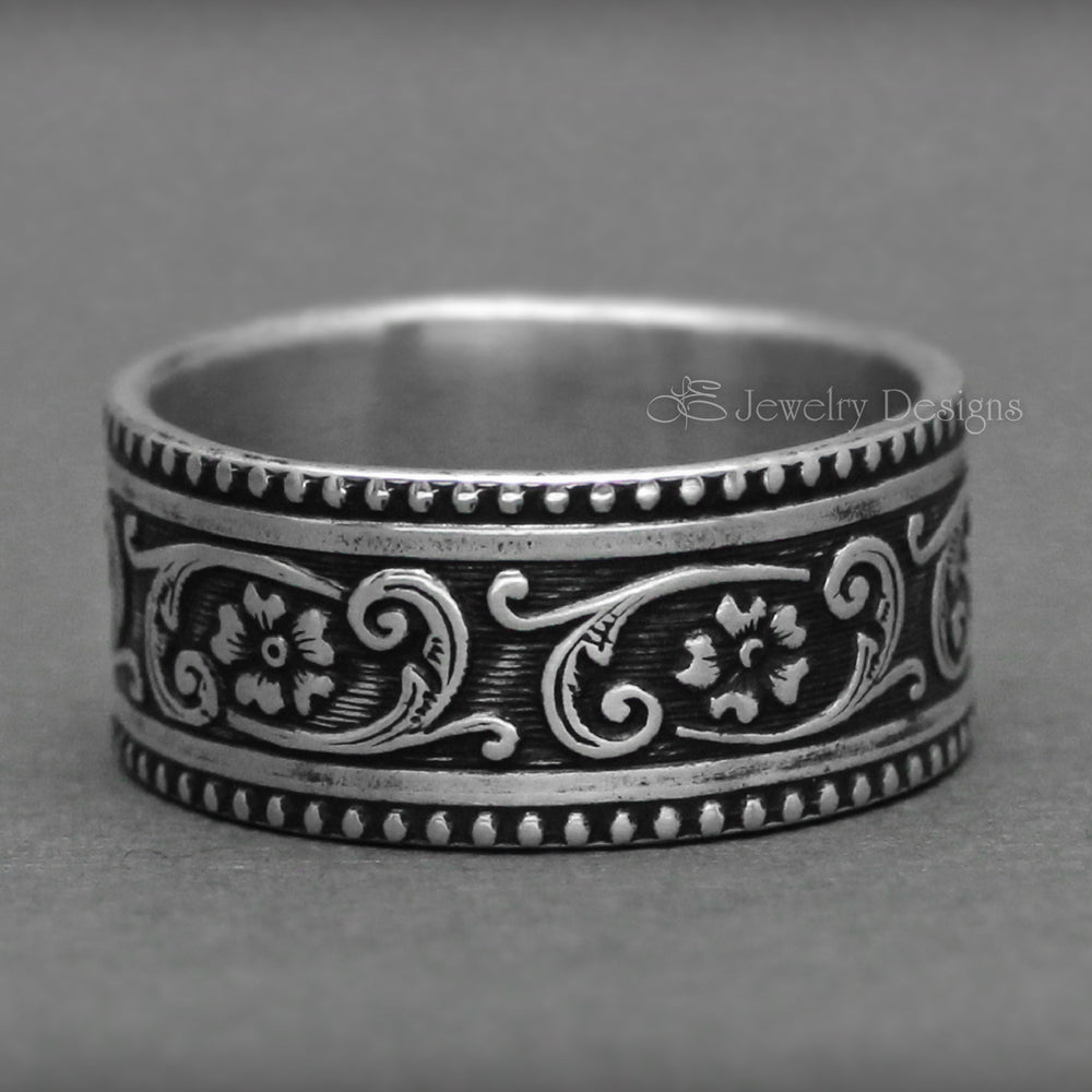 
                  
                    Sterling Floral Wide Band - LE Jewelry Designs
                  
                