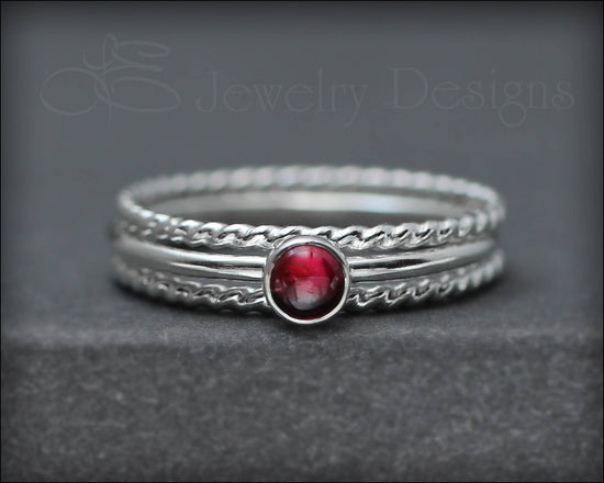 Gemstone Ring Set - (with 1 stone) - LE Jewelry Designs