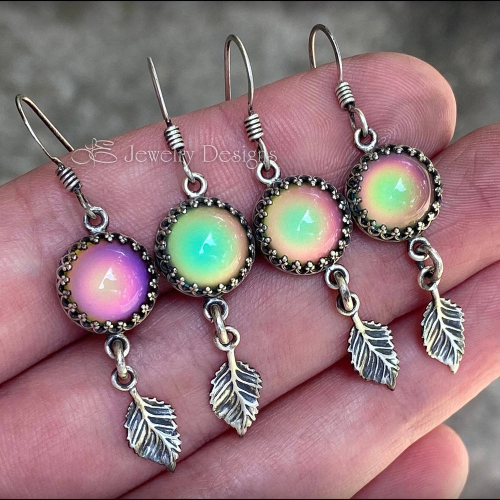 Sterling Silver Mood Leaf Earrings (color changing) - LE Jewelry Designs