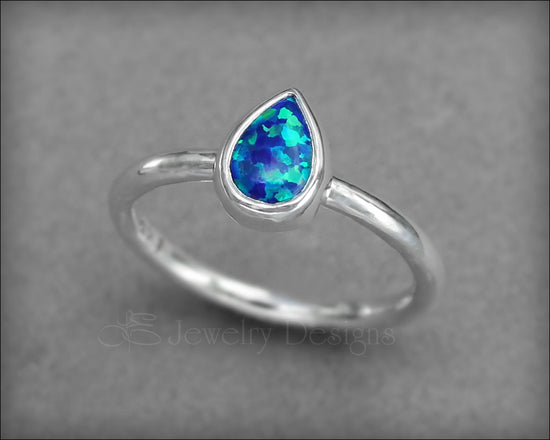 Teardrop (pear-shaped) Opal Ring - LE Jewelry Designs