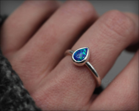Teardrop (pear-shaped) Opal Ring - LE Jewelry Designs