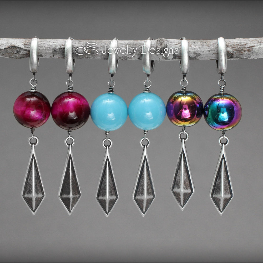
                  
                    Long Diamond Shaped Bead Earrings - LE Jewelry Designs
                  
                