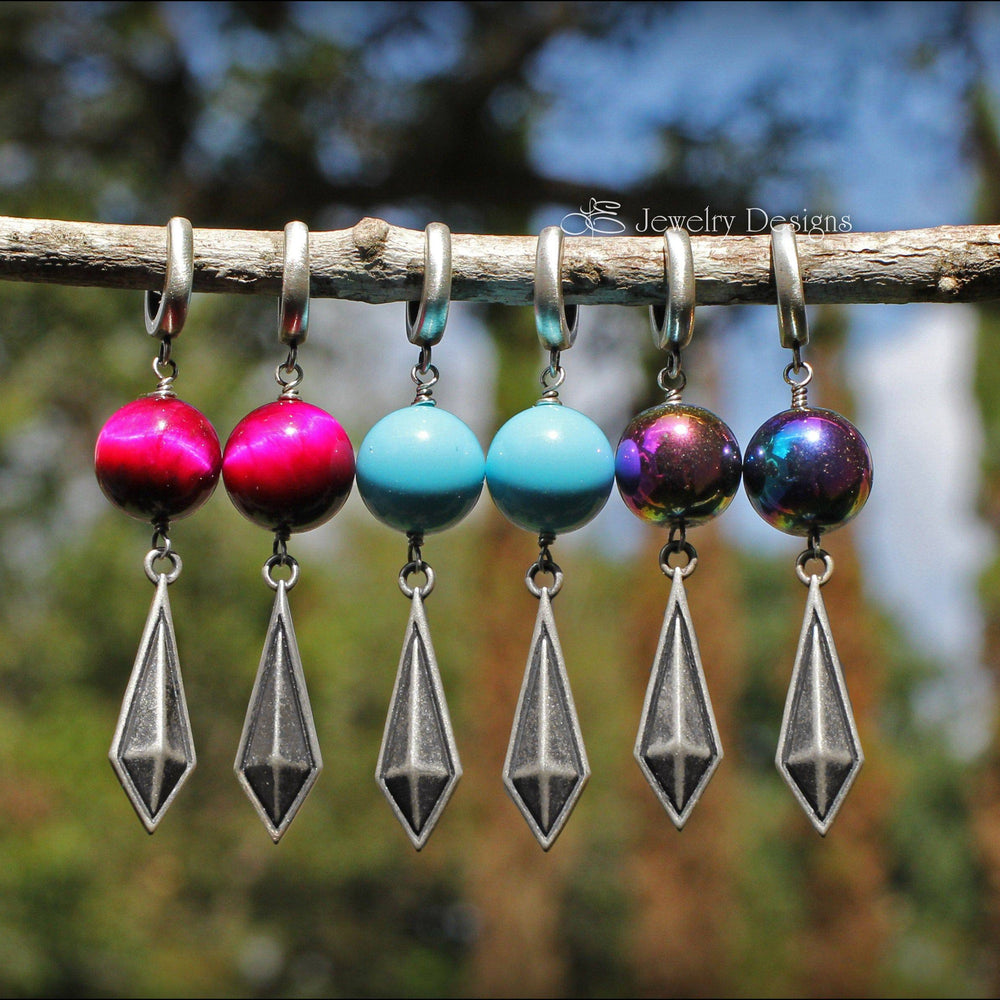 
                  
                    Long Diamond Shaped Bead Earrings - LE Jewelry Designs
                  
                