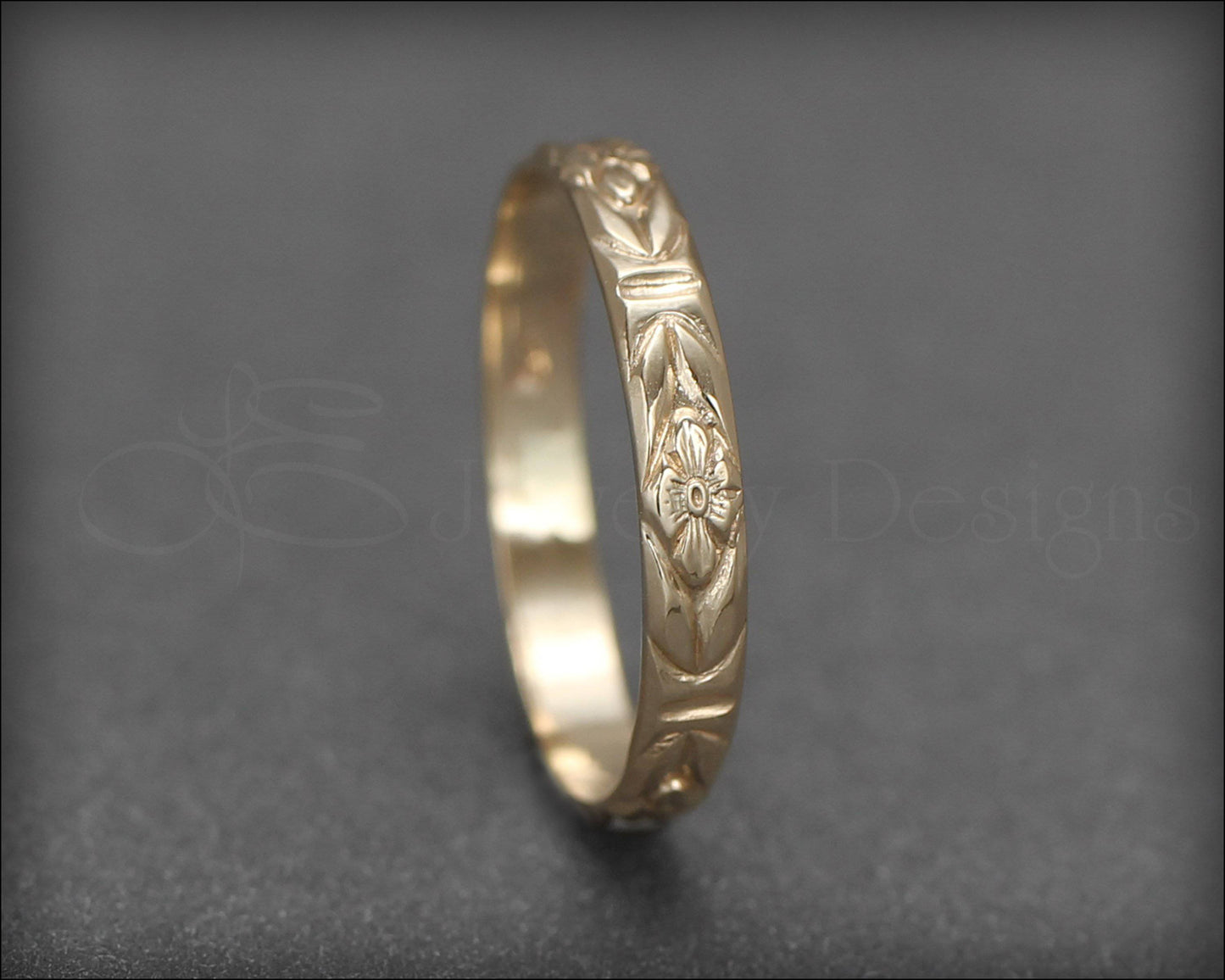 Fior d'Oro floral ring thin band - Paolo Penko