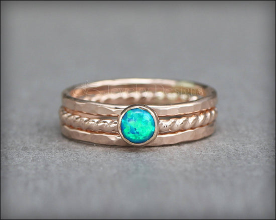 Opal Ring Set - (with 1 opal) - LE Jewelry Designs