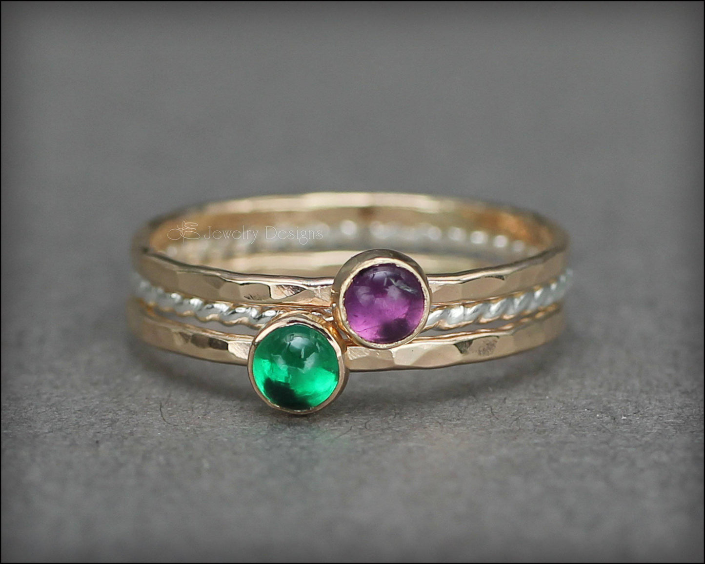 Load image into Gallery viewer, Gemstone Ring Set - (with 2 stones) - LE Jewelry Designs
