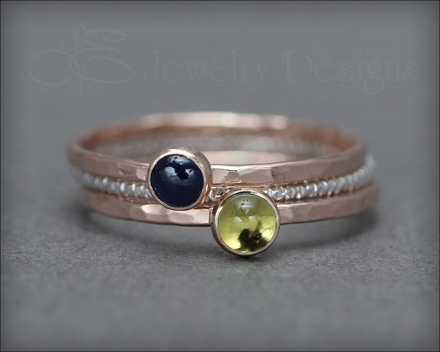 Load image into Gallery viewer, Gemstone Ring Set - (with 2 stones) - LE Jewelry Designs
