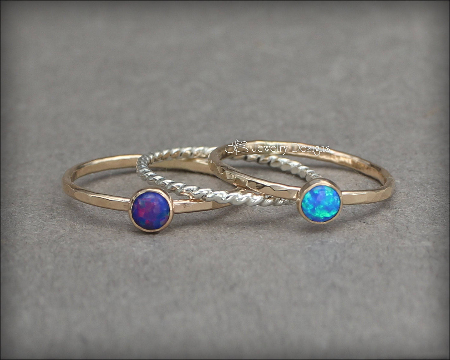 Opal Ring Set - (with 2 opals) - LE Jewelry Designs
