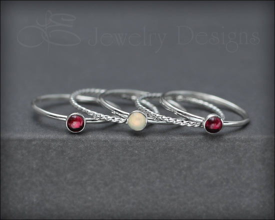 Gemstone Ring Set - (with 3 stones) - LE Jewelry Designs