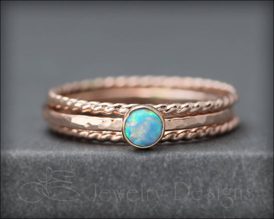 Birthstone Ring Set - (with 1 birthstone) - LE Jewelry Designs