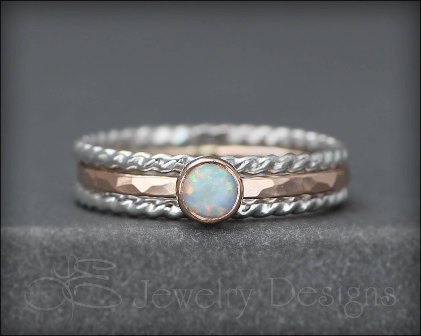 Birthstone Ring Set - (with 1 birthstone) - LE Jewelry Designs