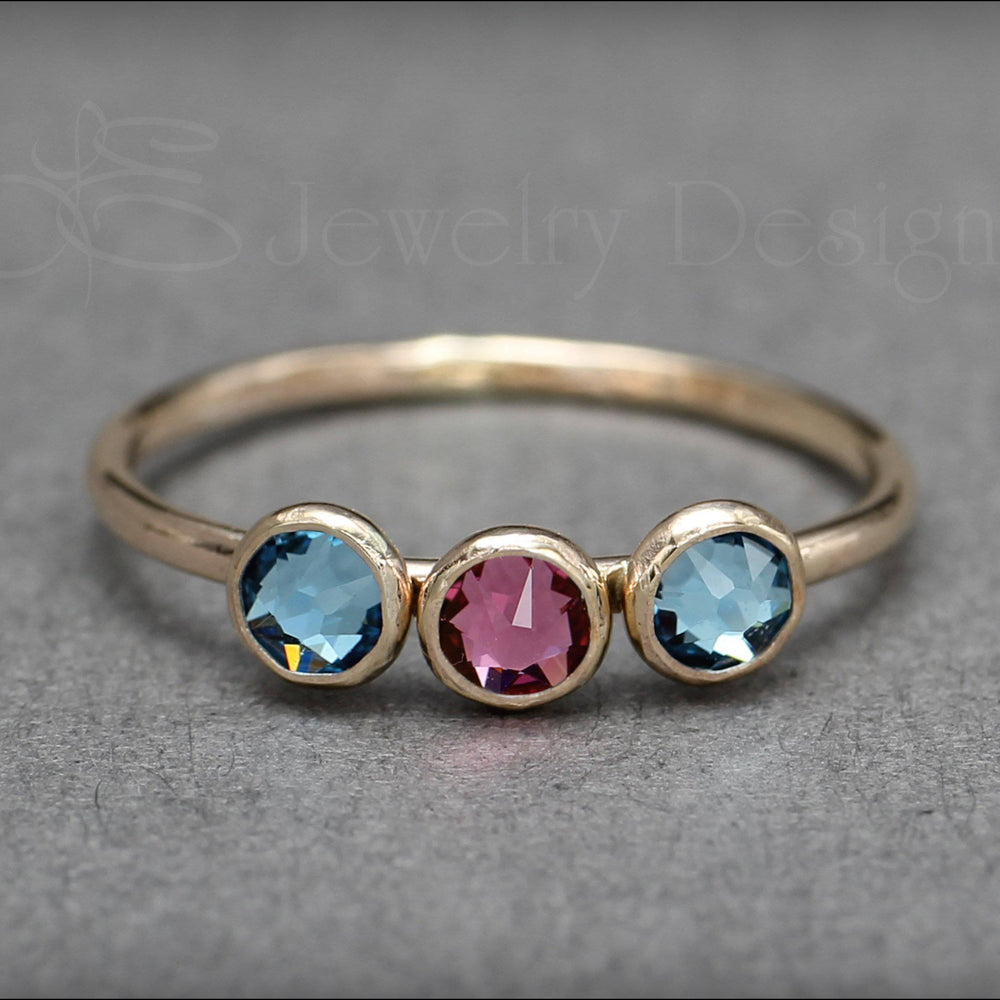 
                  
                    Three Birthstone or Opal Ring - LE Jewelry Designs
                  
                