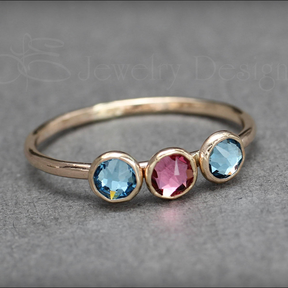 
                  
                    Three Birthstone or Opal Ring - LE Jewelry Designs
                  
                