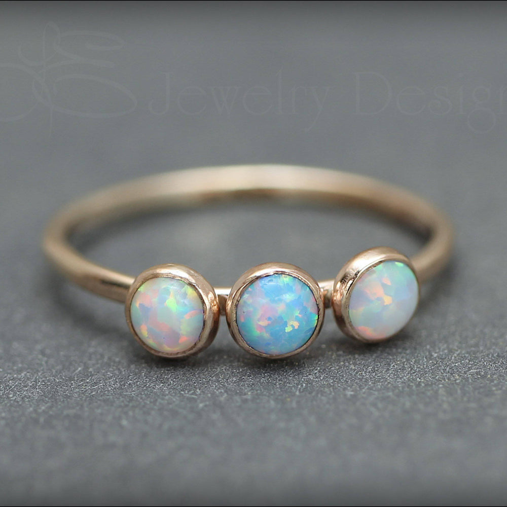 
                  
                    Three Birthstone or Opal Ring - LE Jewelry Designs
                  
                