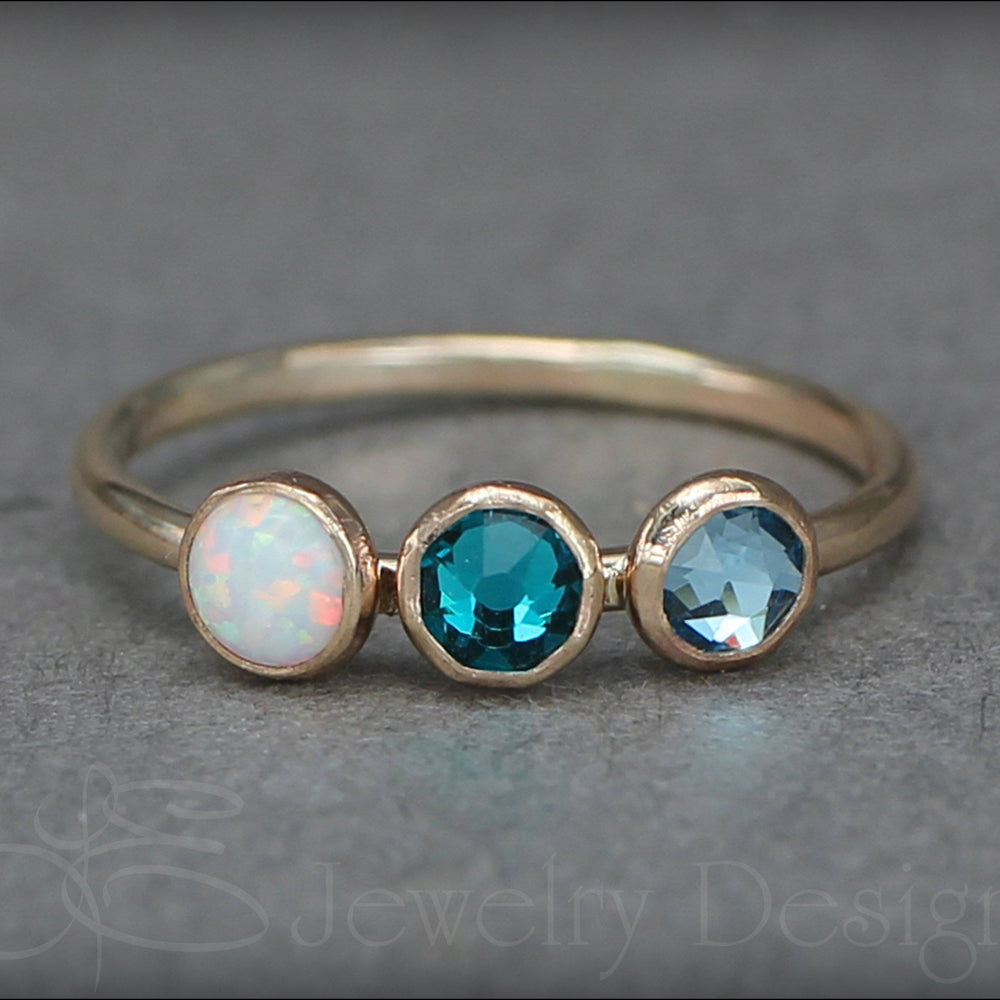 
                  
                    Three Birthstone or Opal Ring - LE Jewelry Designs
                  
                