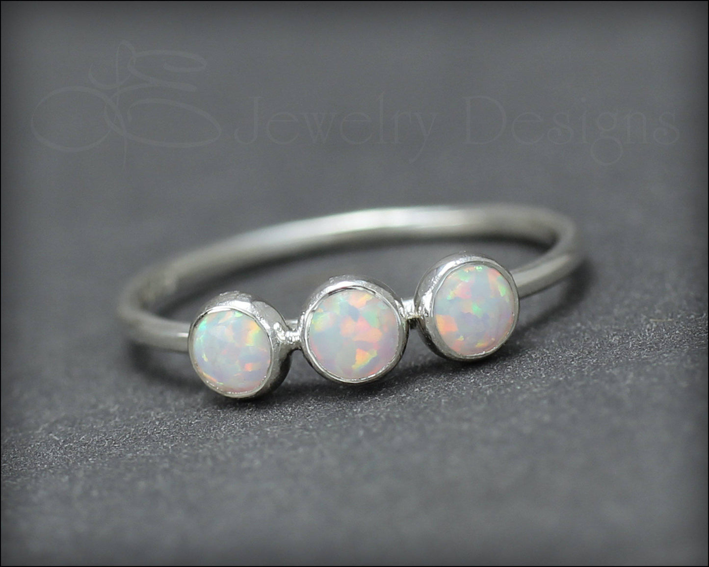 3-Stone Sterling Opal Ring – LE Jewelry Designs