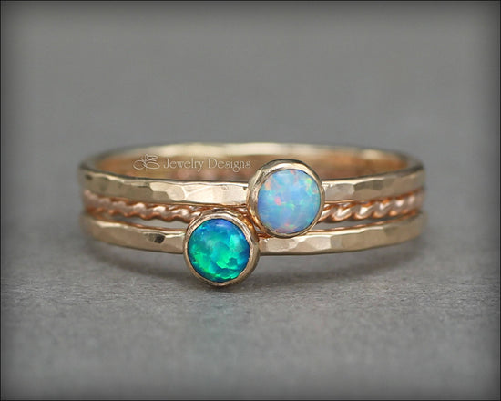 Opal Ring Set - (with 2 opals) - LE Jewelry Designs
