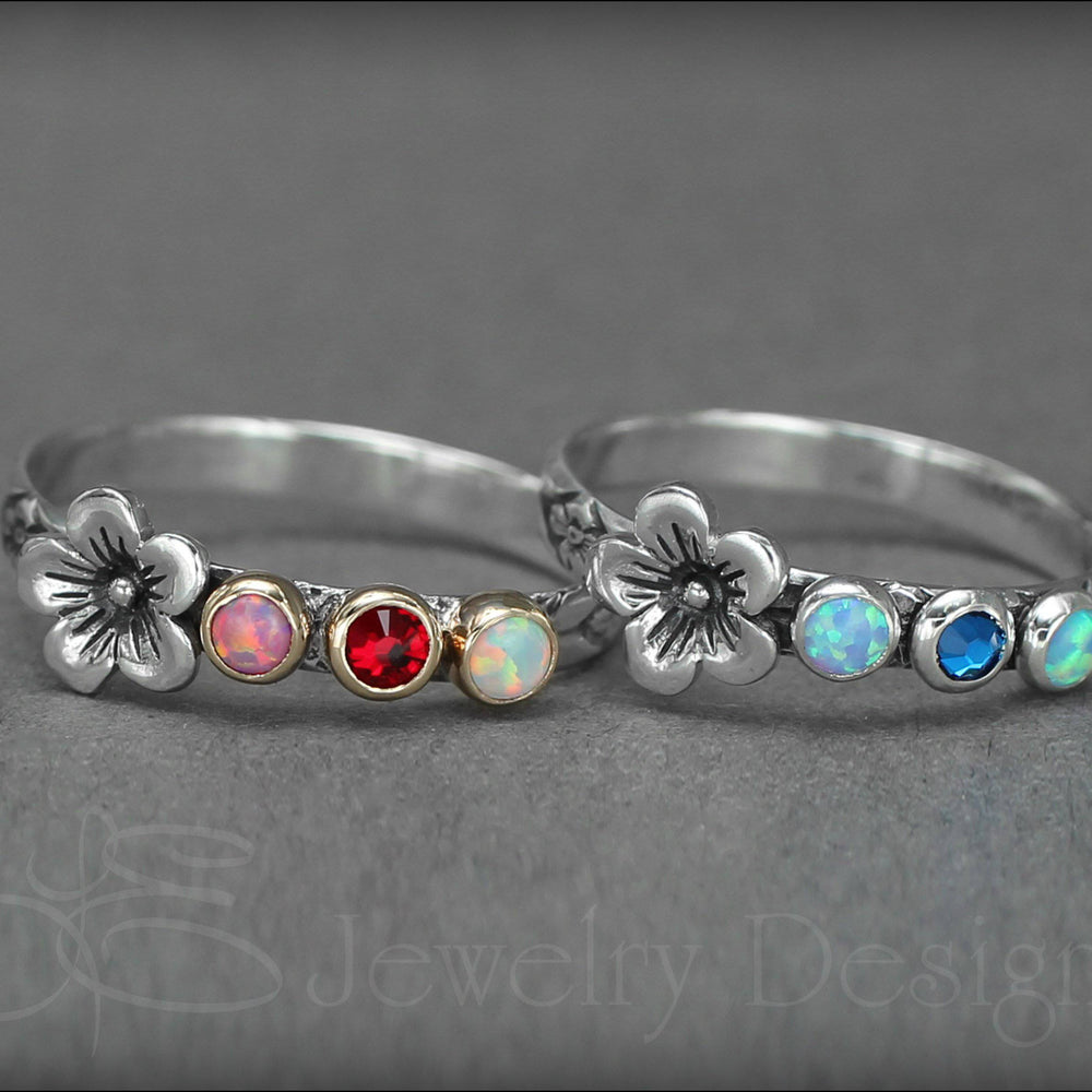 
                  
                    Birthstone Flower Ring - (choose # of stones) - LE Jewelry Designs
                  
                