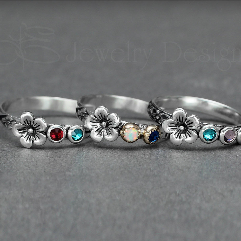 
                  
                    Birthstone Flower Ring - (choose # of stones) - LE Jewelry Designs
                  
                