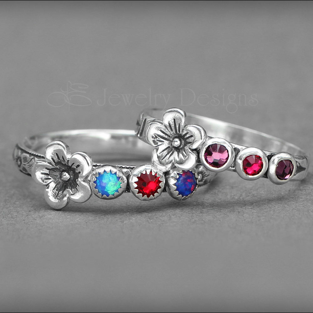 
                  
                    Birthstone Flower Ring - (choose # of stones) - LE Jewelry Designs
                  
                