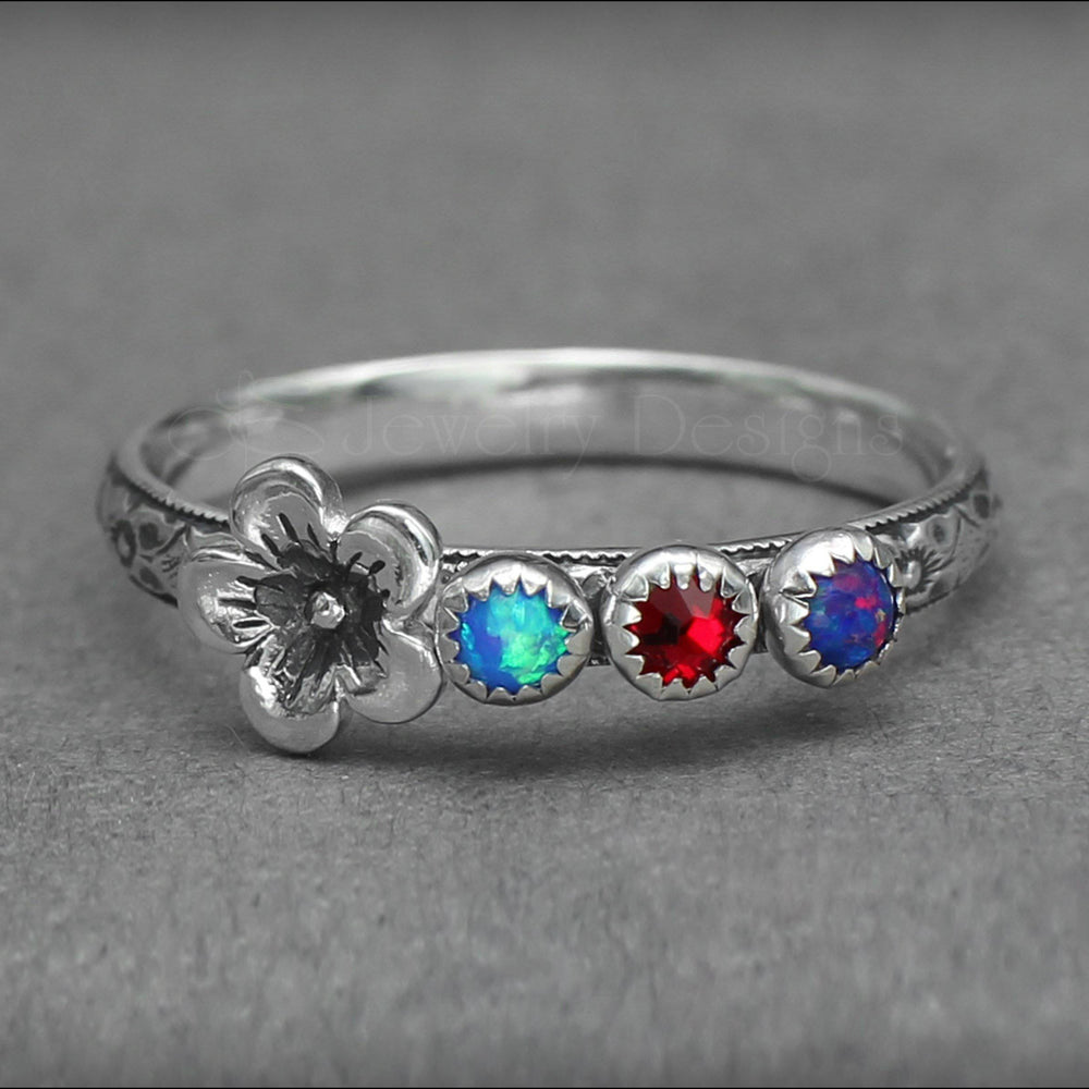 
                  
                    Birthstone Flower Ring - (choose # of stones) - LE Jewelry Designs
                  
                