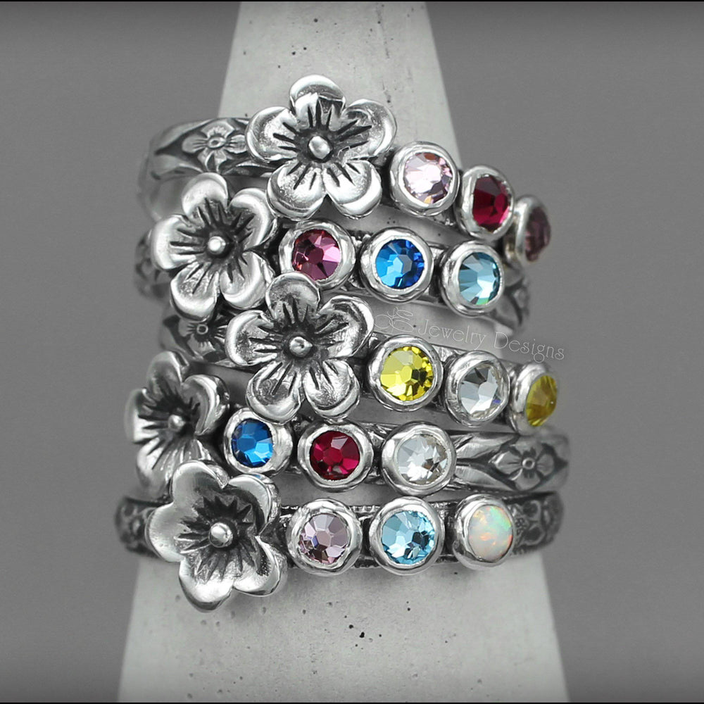 
                  
                    Birthstone Flower Ring - (choose # of stones) - LE Jewelry Designs
                  
                