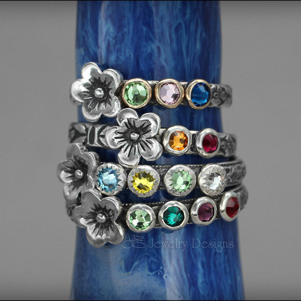 
                  
                    Birthstone Flower Ring - (choose # of stones) - LE Jewelry Designs
                  
                