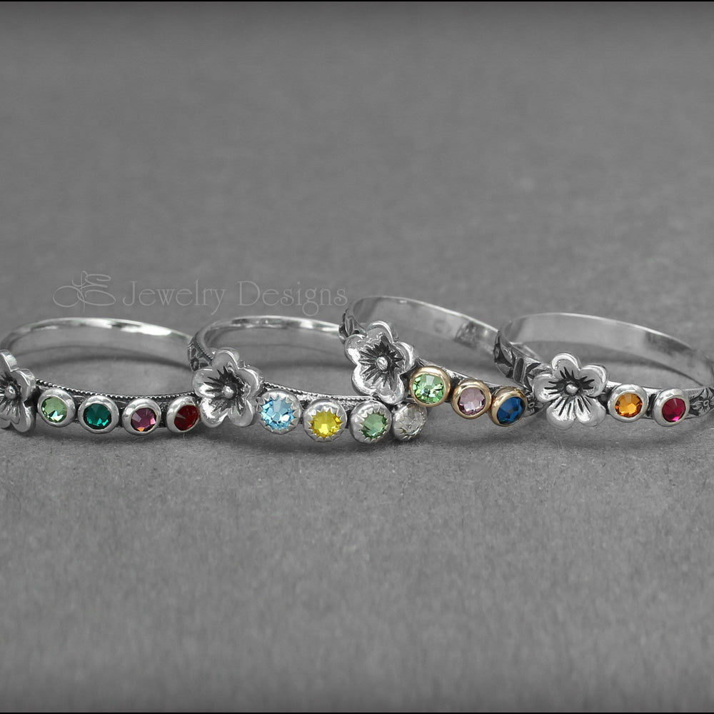 
                  
                    Birthstone Flower Ring - (choose # of stones) - LE Jewelry Designs
                  
                