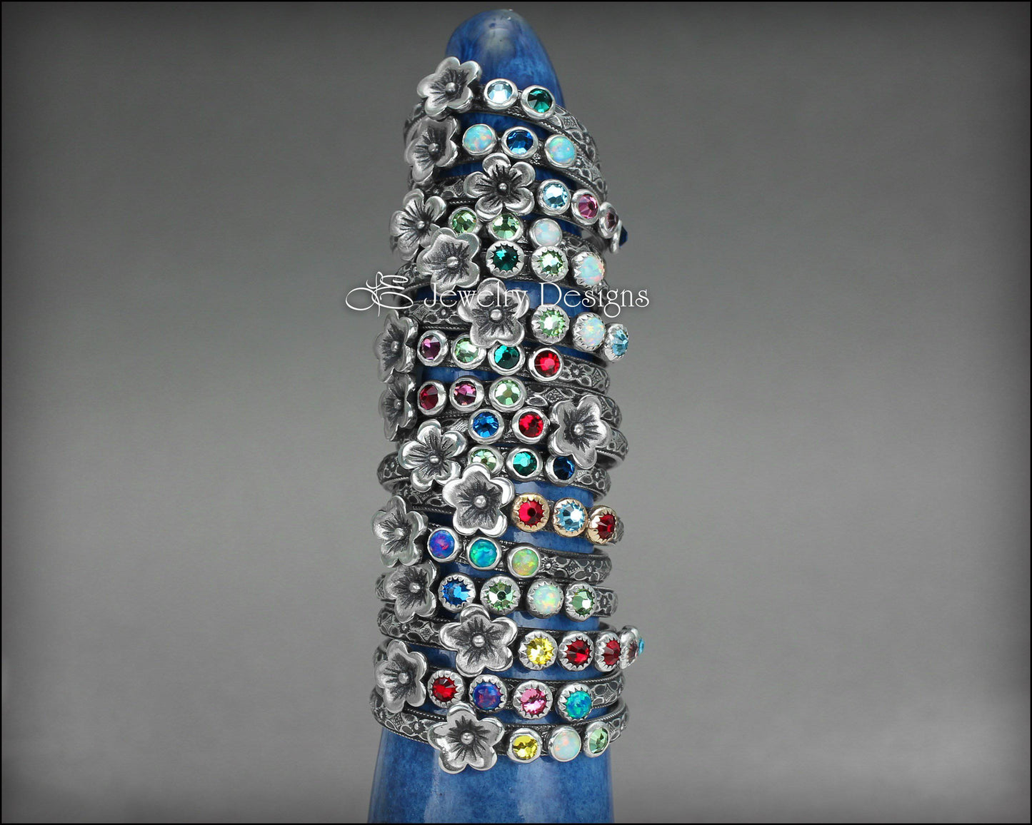 Birthstone Flower Ring - (choose # of stones) - LE Jewelry Designs