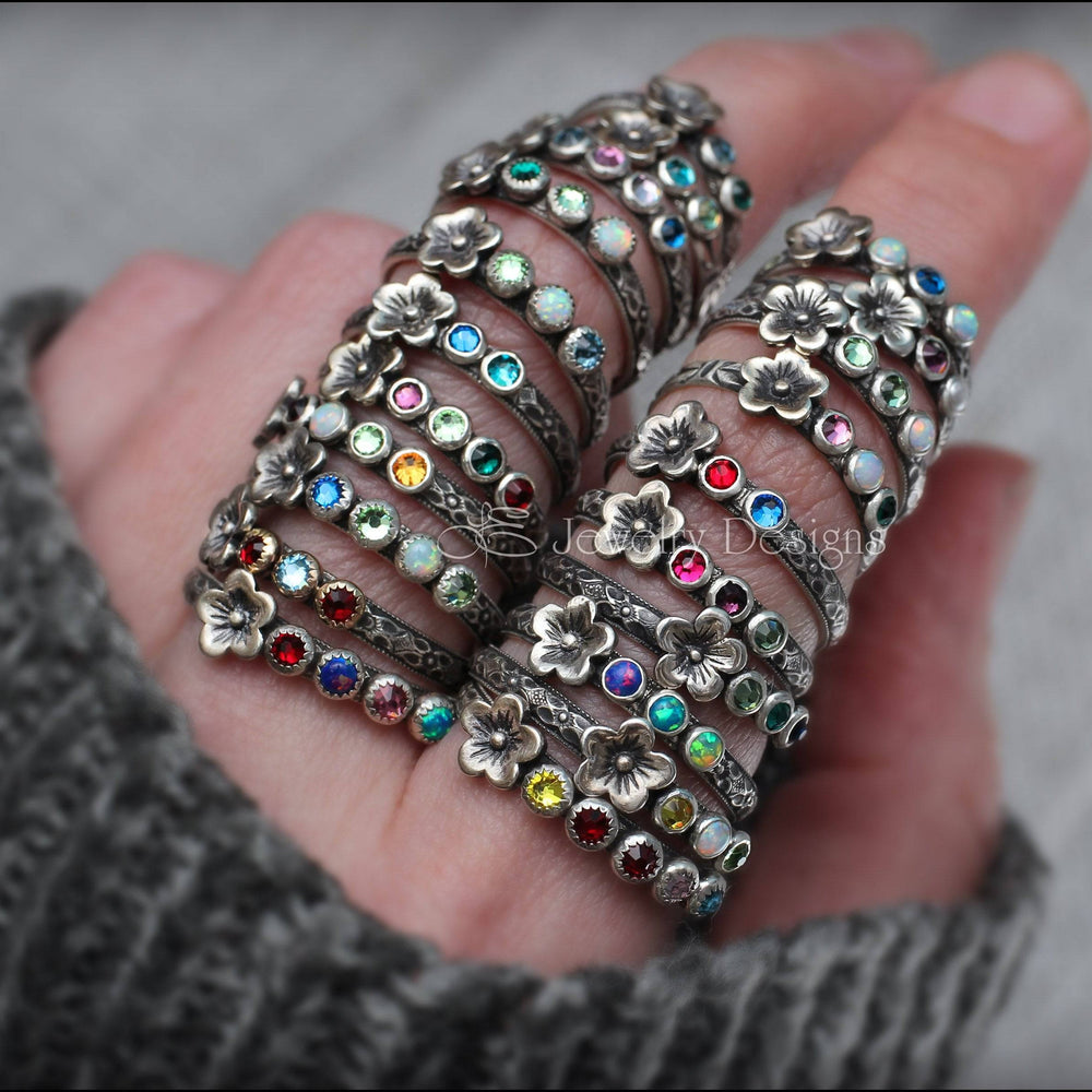 
                  
                    Birthstone Flower Ring - (choose # of stones) - LE Jewelry Designs
                  
                