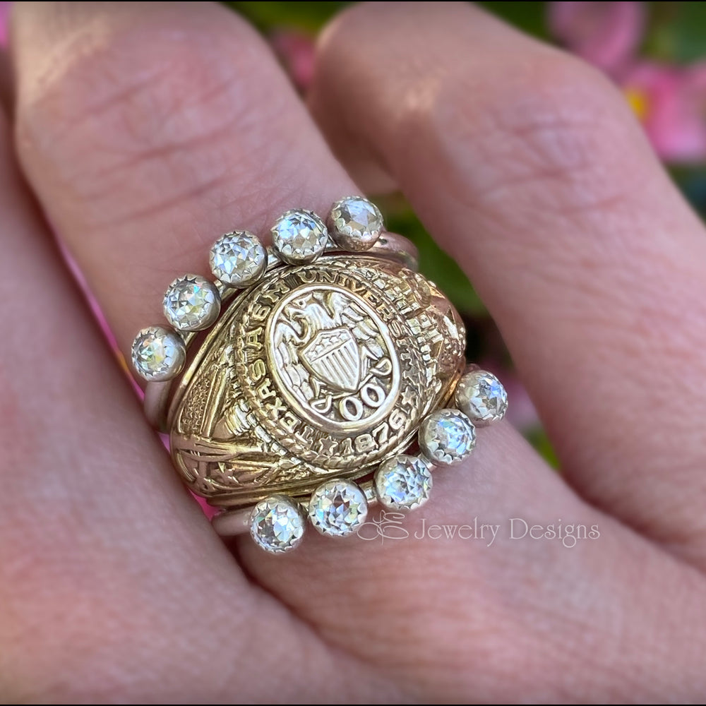 Sterling Curved Gemstone Ring Enhancer - LE Jewelry Designs