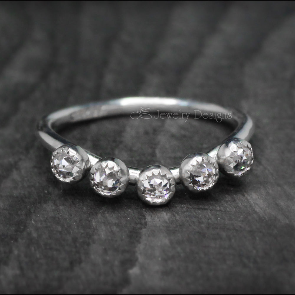 Sterling Curved Gemstone Ring Enhancer - LE Jewelry Designs
