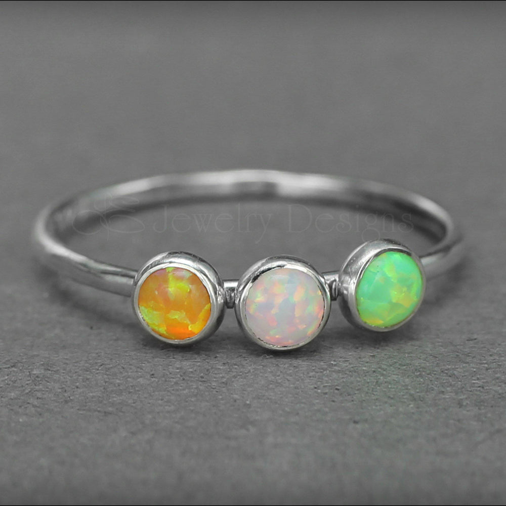 
                  
                    Three Birthstone or Opal Ring - LE Jewelry Designs
                  
                