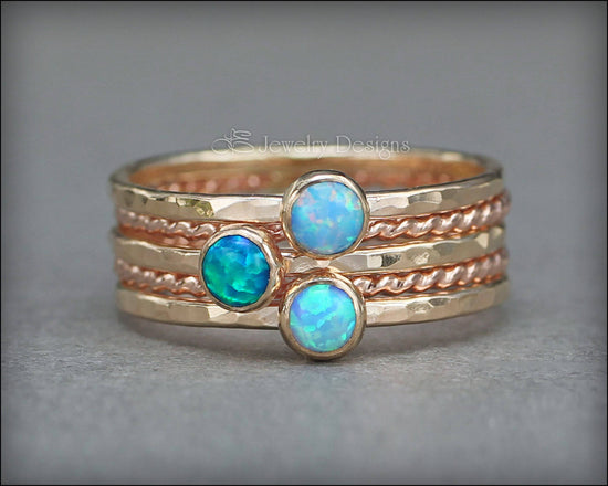 Opal Ring Set - (with 3 opals) - LE Jewelry Designs