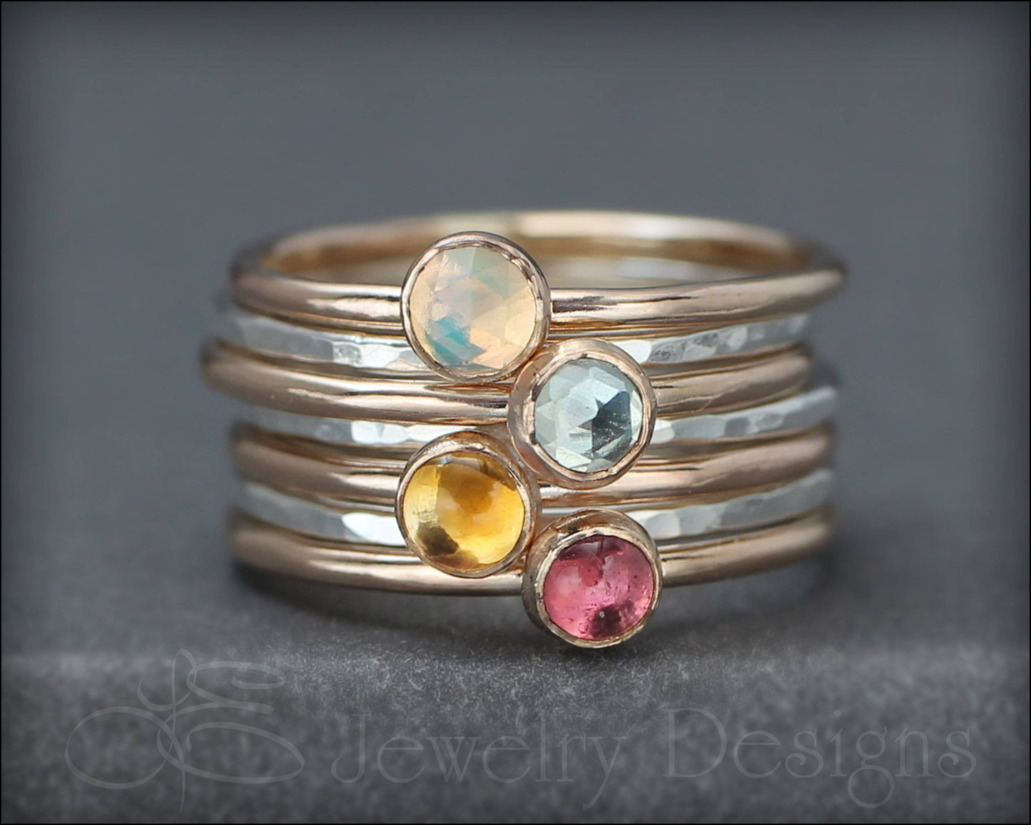 Gemstone Ring Set - (with 4 stones) - LE Jewelry Designs