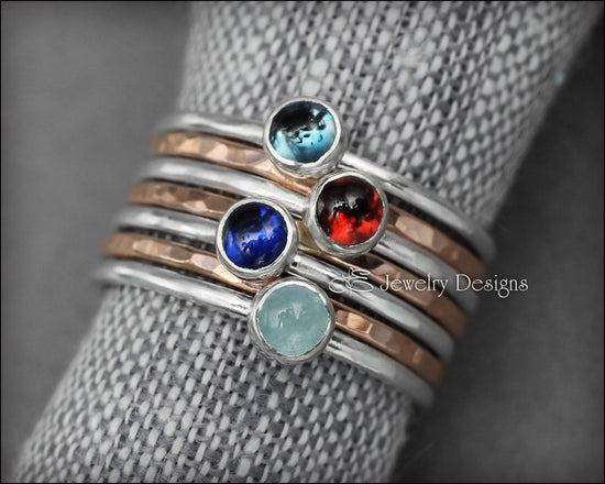 Gemstone Ring Set - (with 4 stones) - LE Jewelry Designs