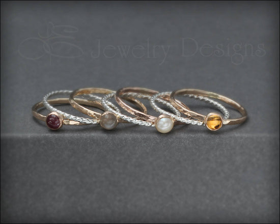 Gemstone Ring Set - (with 4 stones) - LE Jewelry Designs