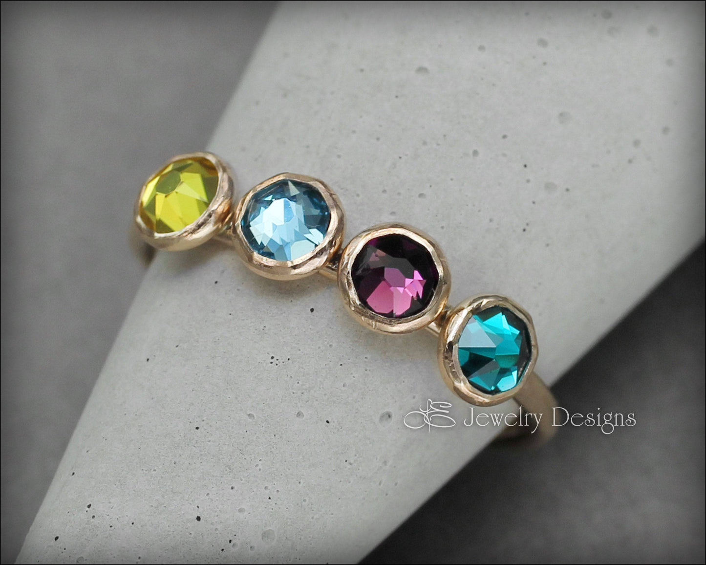 14k Gold-Filled 4-Stone Ring - LE Jewelry Designs