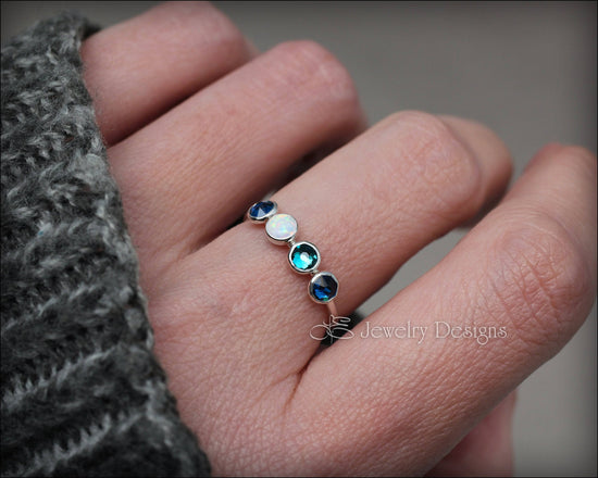Pear Black Diamond Ring Set Rose Gold Single Stone Ring Stacking | La More  Design