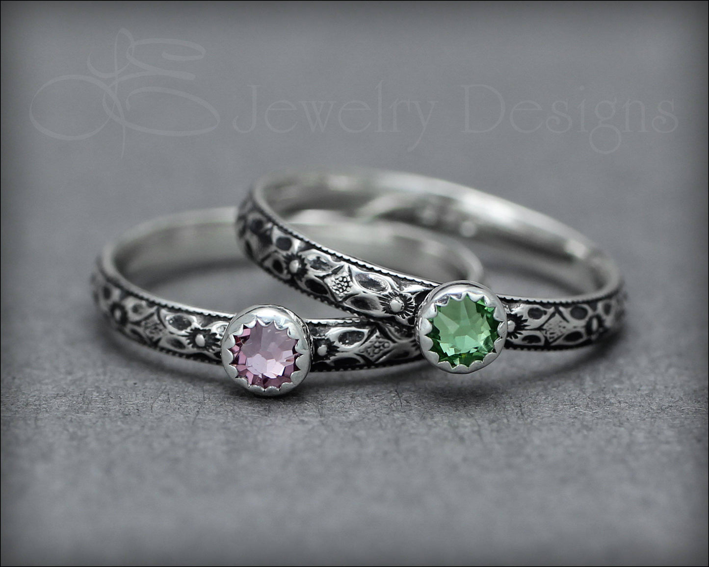 Load image into Gallery viewer, Vintage Style Birthstone or Opal Ring - LE Jewelry Designs
