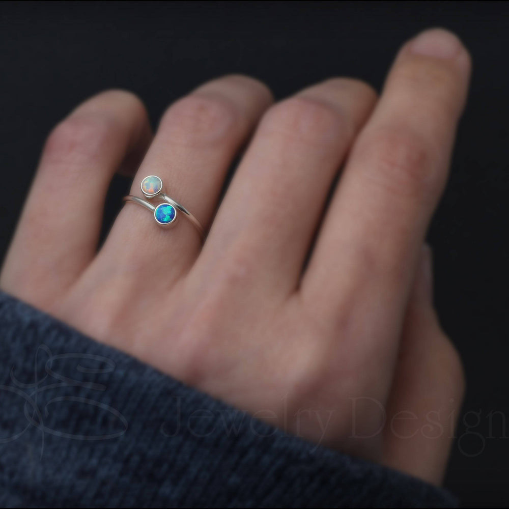 
                  
                    Sterling Dual Birthstone or Opal Ring - LE Jewelry Designs
                  
                