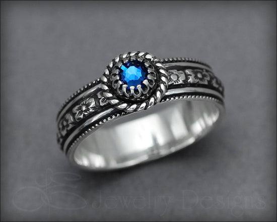 Load image into Gallery viewer, Birthstone or Opal Flower Band - LE Jewelry Designs
